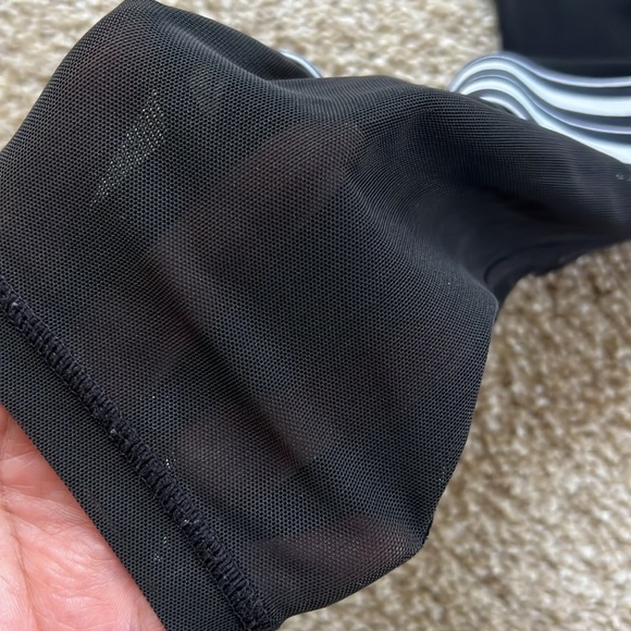 Athleta Medium Reflective Stripe Black High Rise Pull On Leggings - Picture 4 of 5